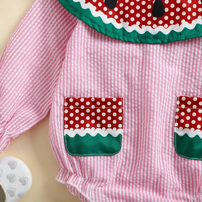 Long Sleeve Watermelon Baby Romper