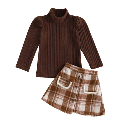 Long Sleeve Pocket Skirts Toddler Set