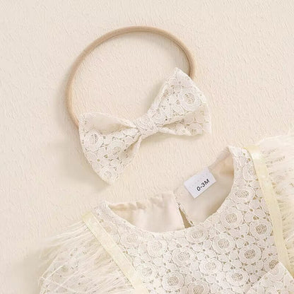 Long Sleeve Lace Baby Romper