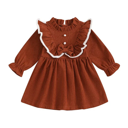 Long Sleeve Corduroy Toddler Dress