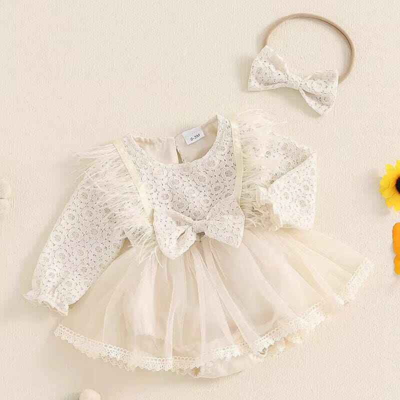 Long Sleeve Lace Baby Romper