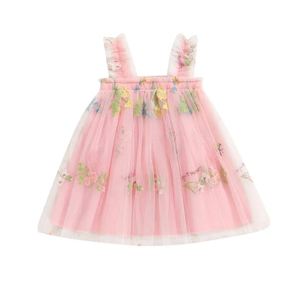 Embroidered Floral Tulle Princess Dress