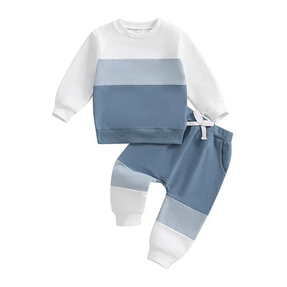 Color Block Neutral Long Sleeve Baby Set