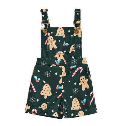 Gingerbread Cookie Overall Toddler Shorts Jumpsuit