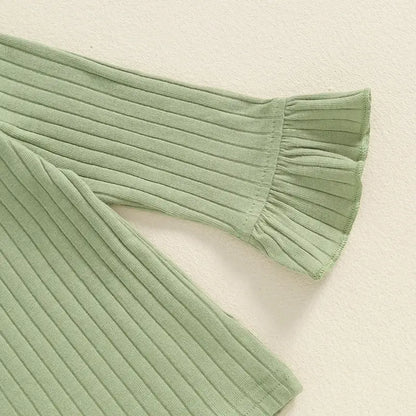 Ribbed Ruffled Sleeve Set