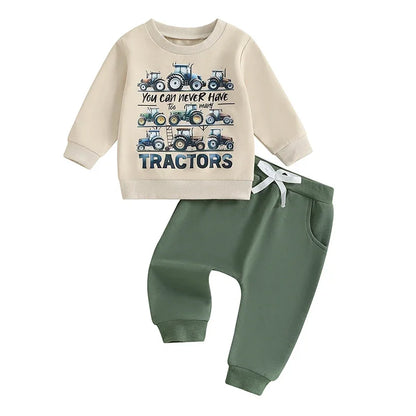 Long Sleeve You Can Never Have Too Many Tractors Toddler Set