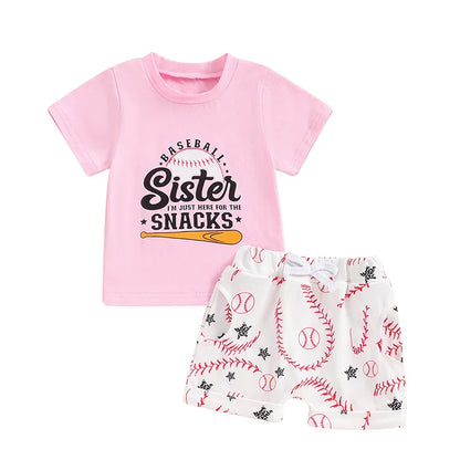 Here For The Snacks Baseball Toddler Set
