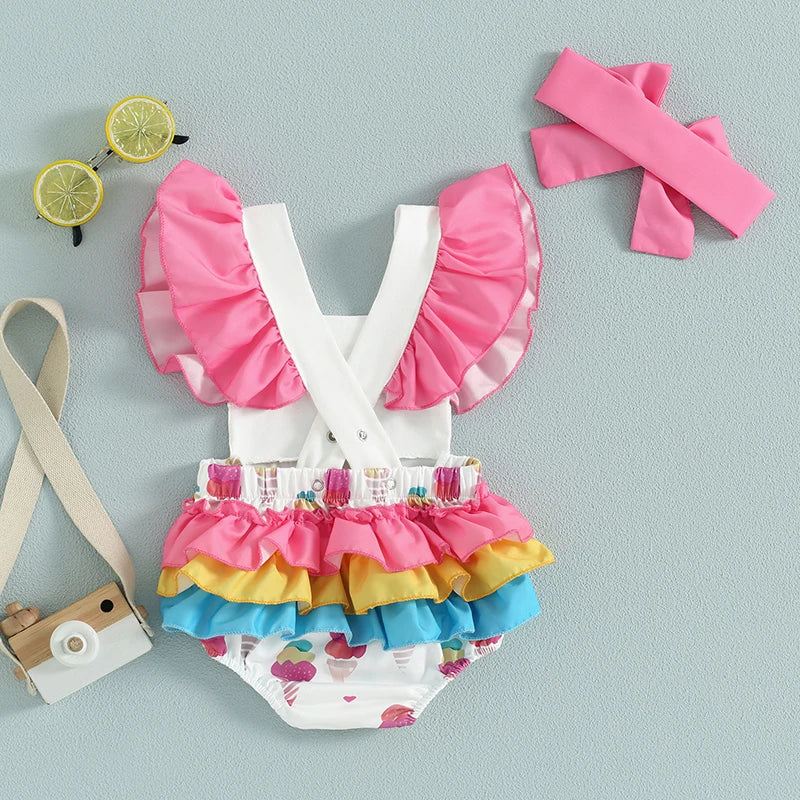 Sweet ONE Ice Cream Birthday Baby Romper