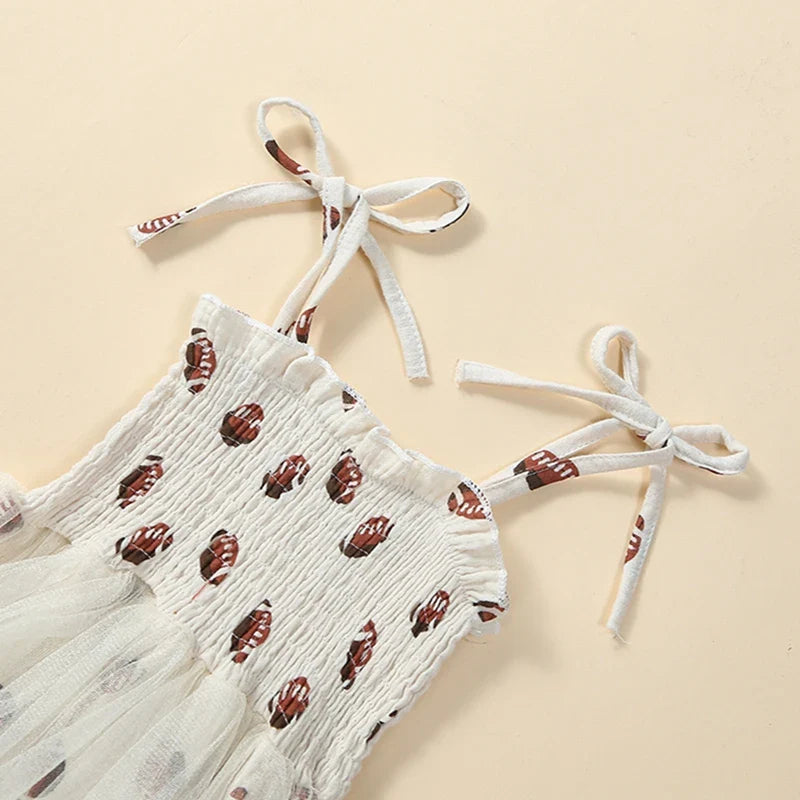 Football Tulle Baby Romper