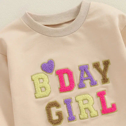 Birthday Chenille Letter Baby Bodysuit