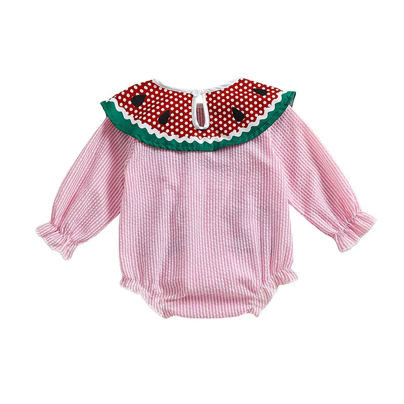 Long Sleeve Watermelon Baby Romper