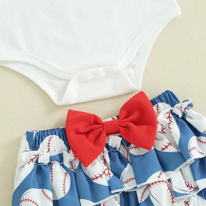 Little Sister Baseball Baby Set