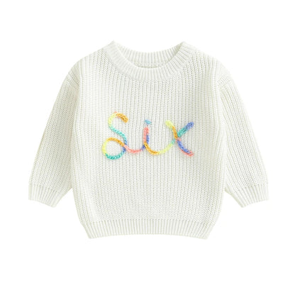 Birthday Rainbow Embroidery Toddler Sweater