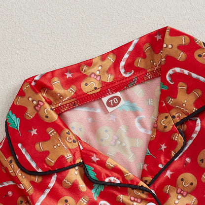 Gingerbread Candy Cane Christmas Toddler Pajama Set
