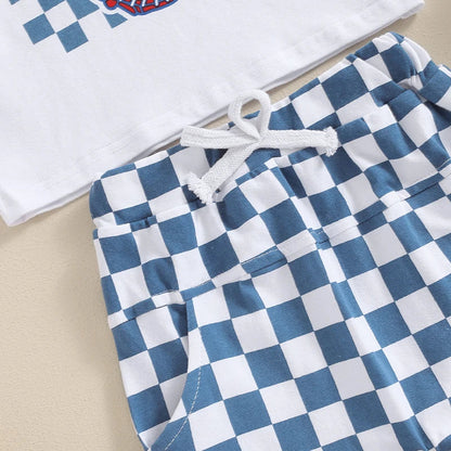 Checkered Baseball Baby Set