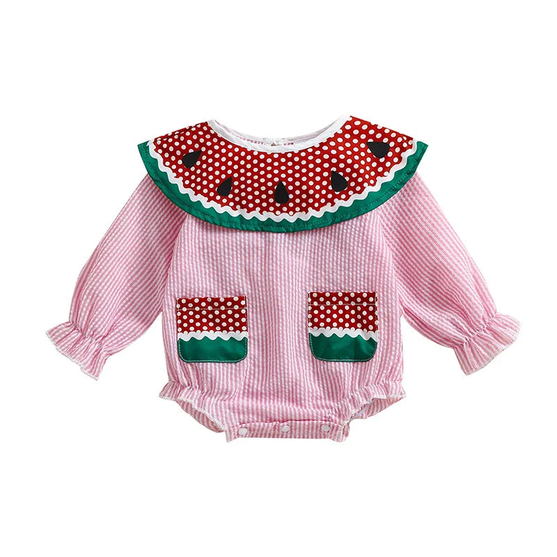 Long Sleeve Watermelon Baby Romper
