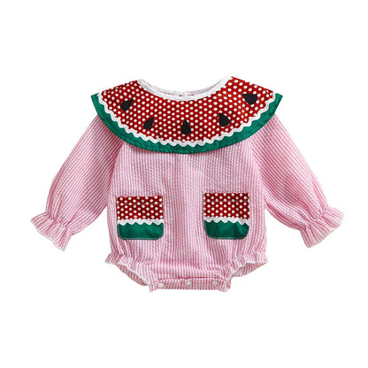 Long Sleeve Watermelon Baby Romper