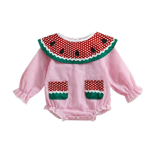 Long Sleeve Watermelon Baby Romper