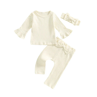 Ribbed Ruffled Sleeve Set