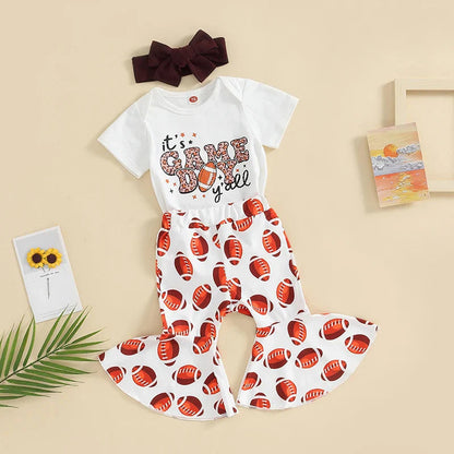 It's Game Day Ya'll Flared Pants Baby Set
