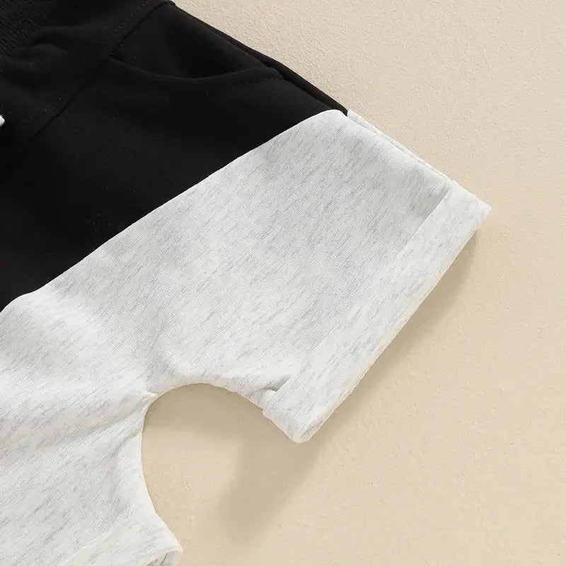 Color Block Hooded Shorts Toddler Set