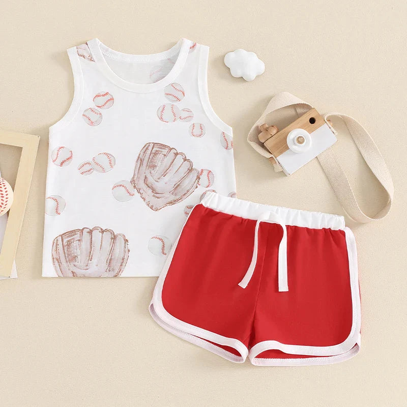 Sleeveless Baseball Mitt Toddler Set