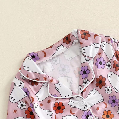 Ghost Flower Halloween Toddler Pajama Set