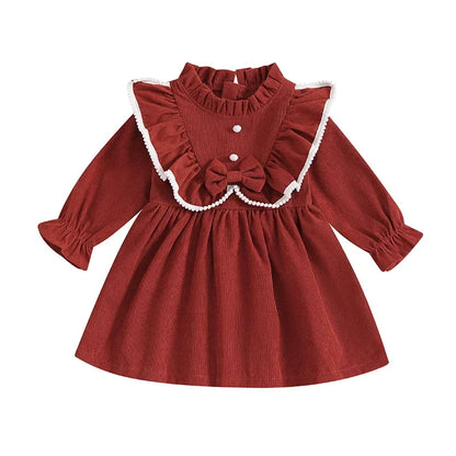 Long Sleeve Corduroy Toddler Dress