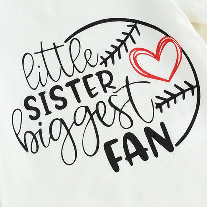 Little Sister Baseball Baby Set