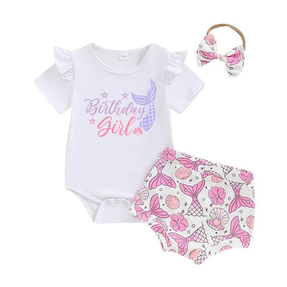 Mermaid Birthday Girl Baby Set