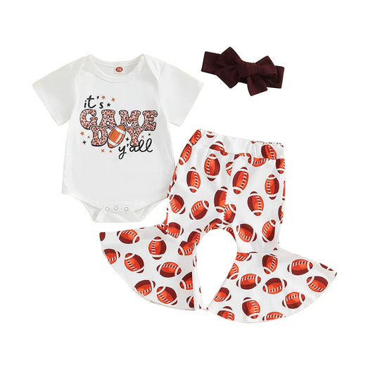 It's Game Day Ya'll Flared Pants Baby Set