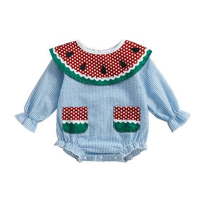 Long Sleeve Watermelon Baby Romper