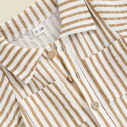 Striped Collared Baby Jumpsuit