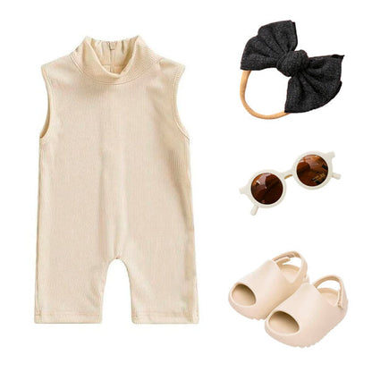 Sleeveless High Neck Toddler Jumpsuit
