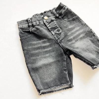 Faded Black Bermuda Denim Toddler Shorts
