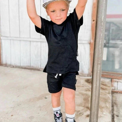 Classic Black Hooded Toddler Set