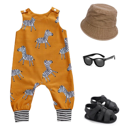 Mustard Zebra Baby Jumpsuit