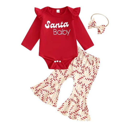 Santa Baby Candy Cane Flare Baby Set
