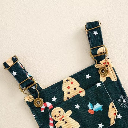 Gingerbread Cookie Overall Toddler Shorts Jumpsuit
