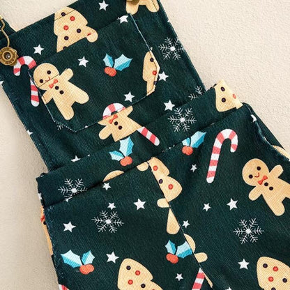 Gingerbread Cookie Overall Toddler Shorts Jumpsuit